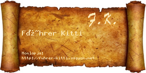 Führer Kitti névjegykártya
