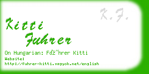 kitti fuhrer business card